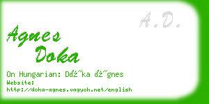 agnes doka business card